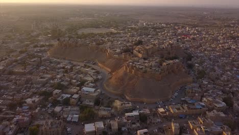 aerial: jailsamer desert city in india