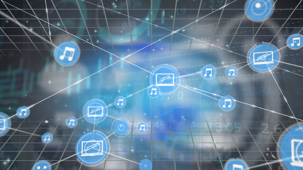Animation of network of connections over data processing