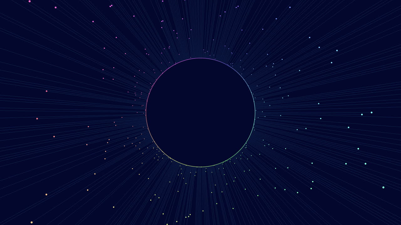 어두운 은하계에 선이 있는 미래 네온 원