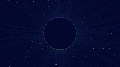 Futuristic-neon-circle-with-lines-in-dark-galaxy