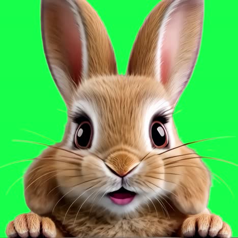 cute rabbit transparent 4k video, green screen