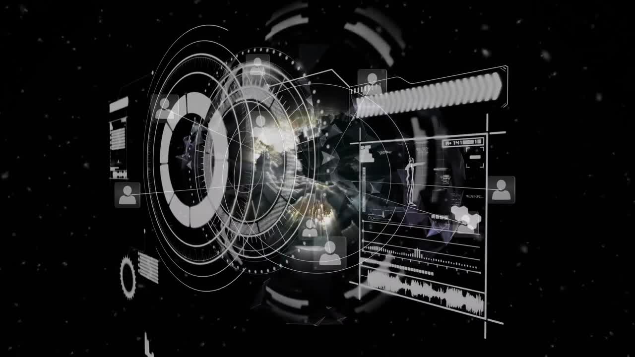animación del escaneo del alcance y el procesamiento de datos en la pantalla