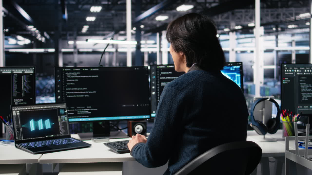 Admin In High Tech Data Center Coding With Machine Learning Generative Ai