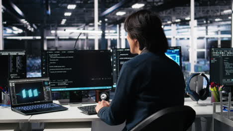 admin in high tech data center coding with machine learning generative ai