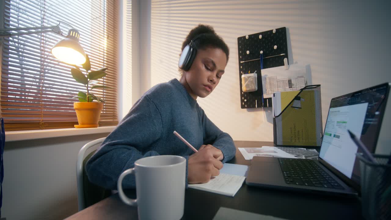 Student Studying at Home