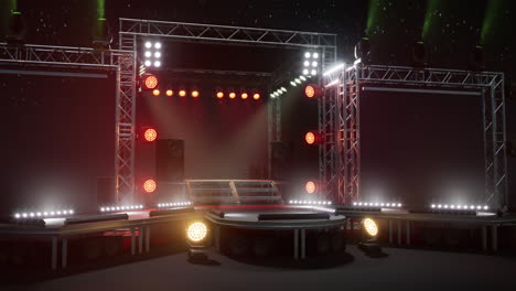 free stage with lights from lighting devices