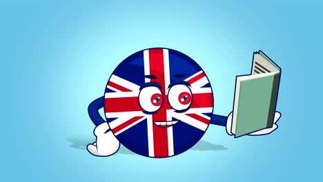 cartoon great britain united kingdom  read book with face animation with alpha matte