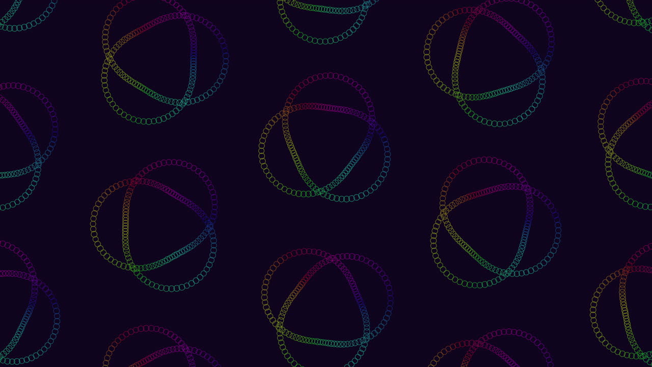 Colorful spiraling circles on black background