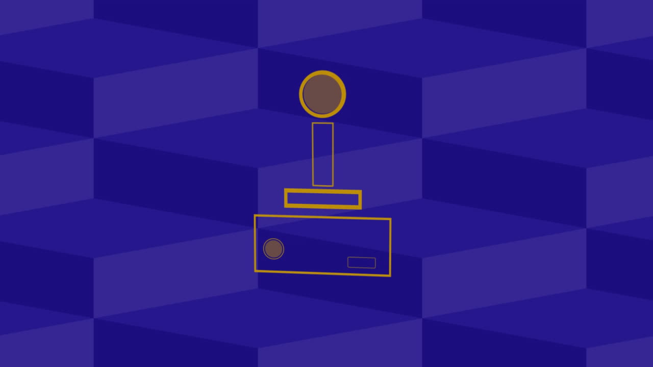 animación del búfer amarillo en fondo púrpura