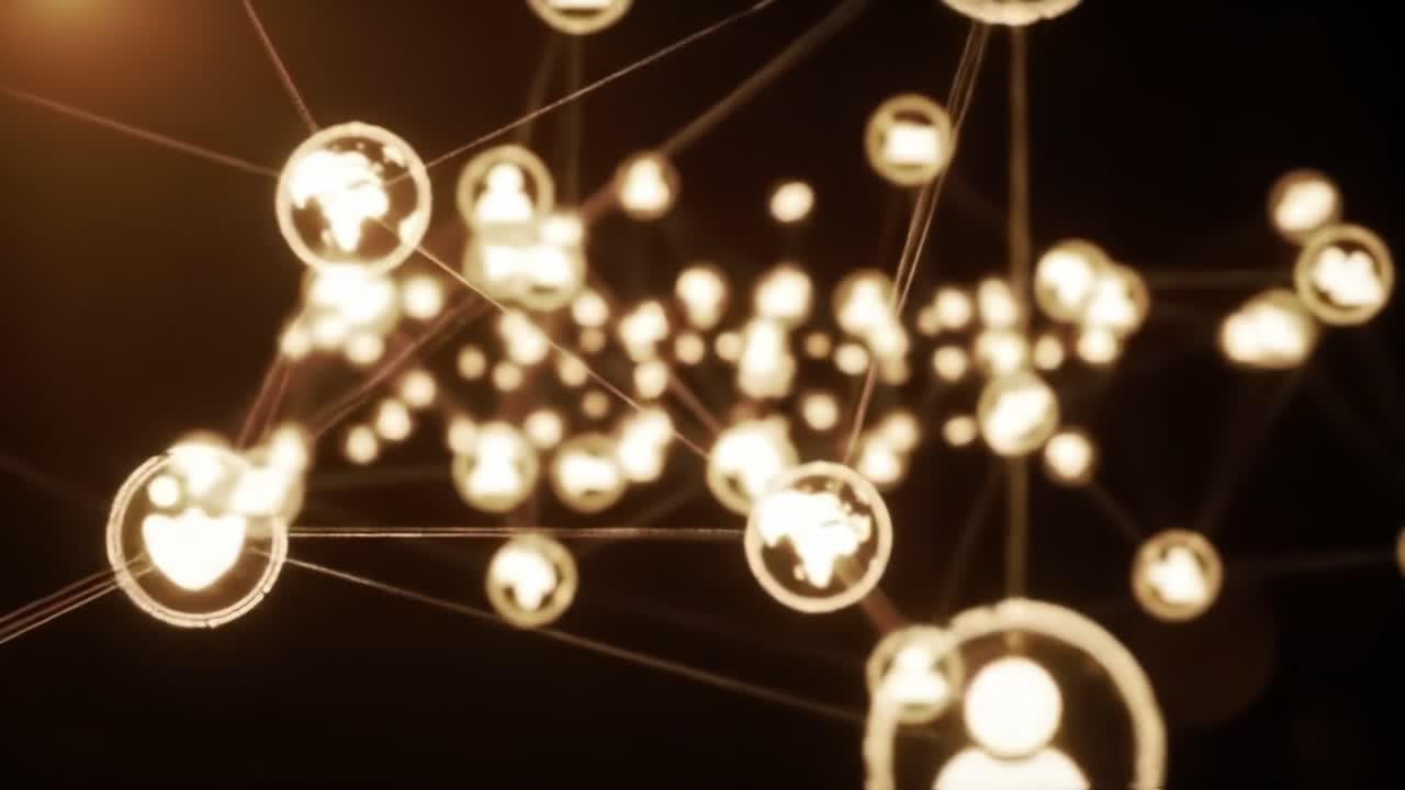 An Intricate Network of Connection: Illuminating the Digital Web of Interlinked Profiles and Icons Representing Diverse Interactions in a Virtual Space