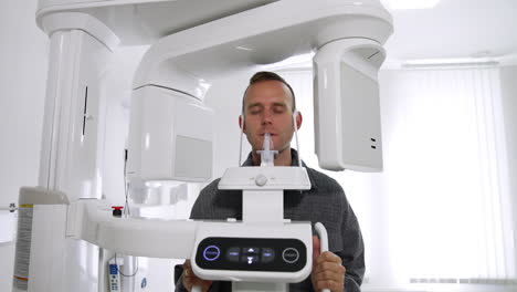 patient undergoing dental x-ray procedure
