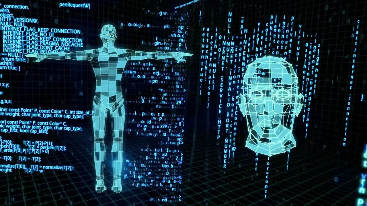 Animation of data processing over human body