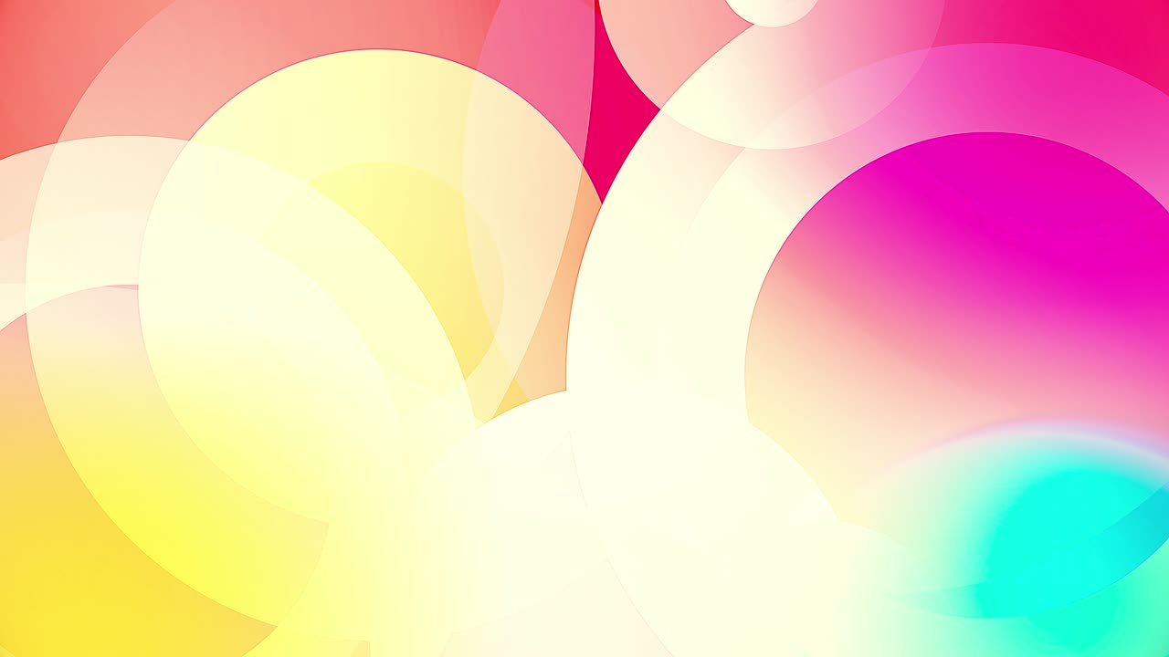 다채로운 원 비디오 배경 유리 모양과 투명한 원형