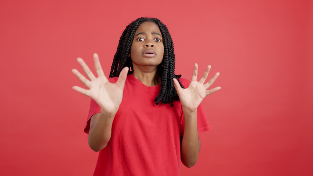 Woman with scared expression