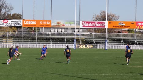 dynamic rugby game with strategic plays and teamwork