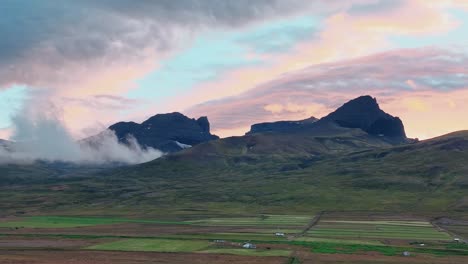 scenic countryside landscape at borgarfjordur eystri fishing village in east iceland
