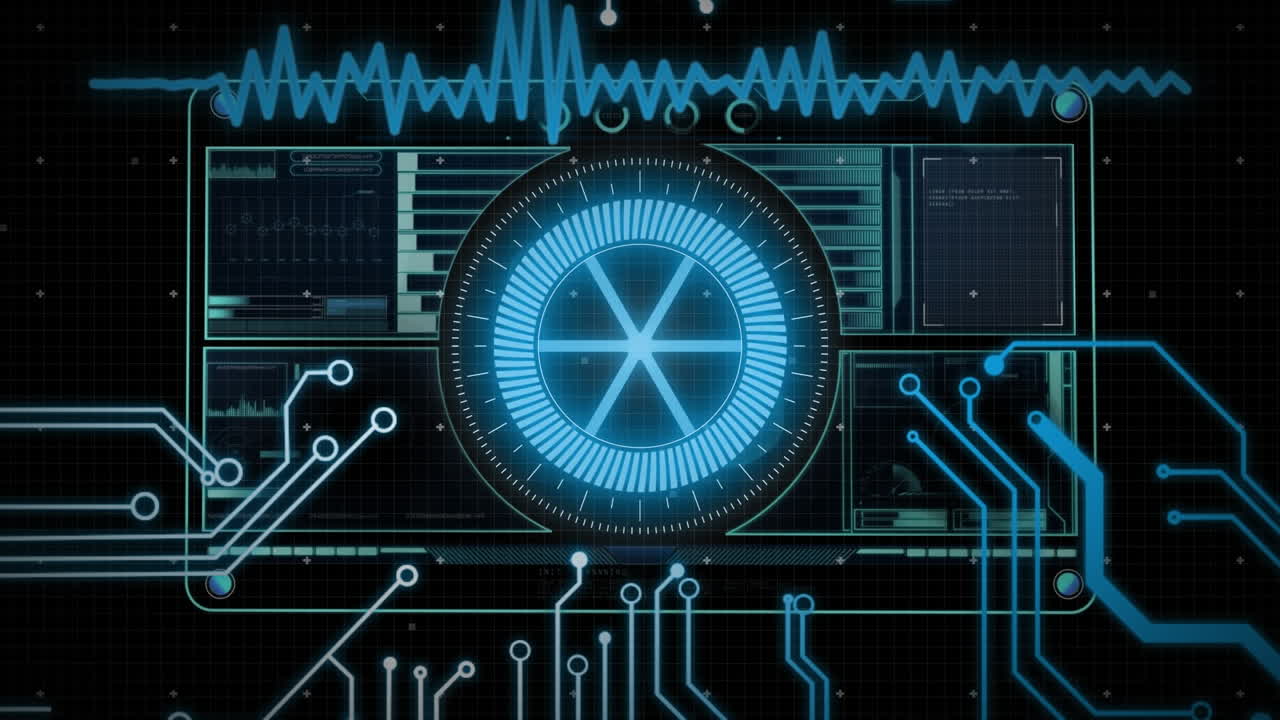 Animation of scope scanning and data processing over computer circuit board