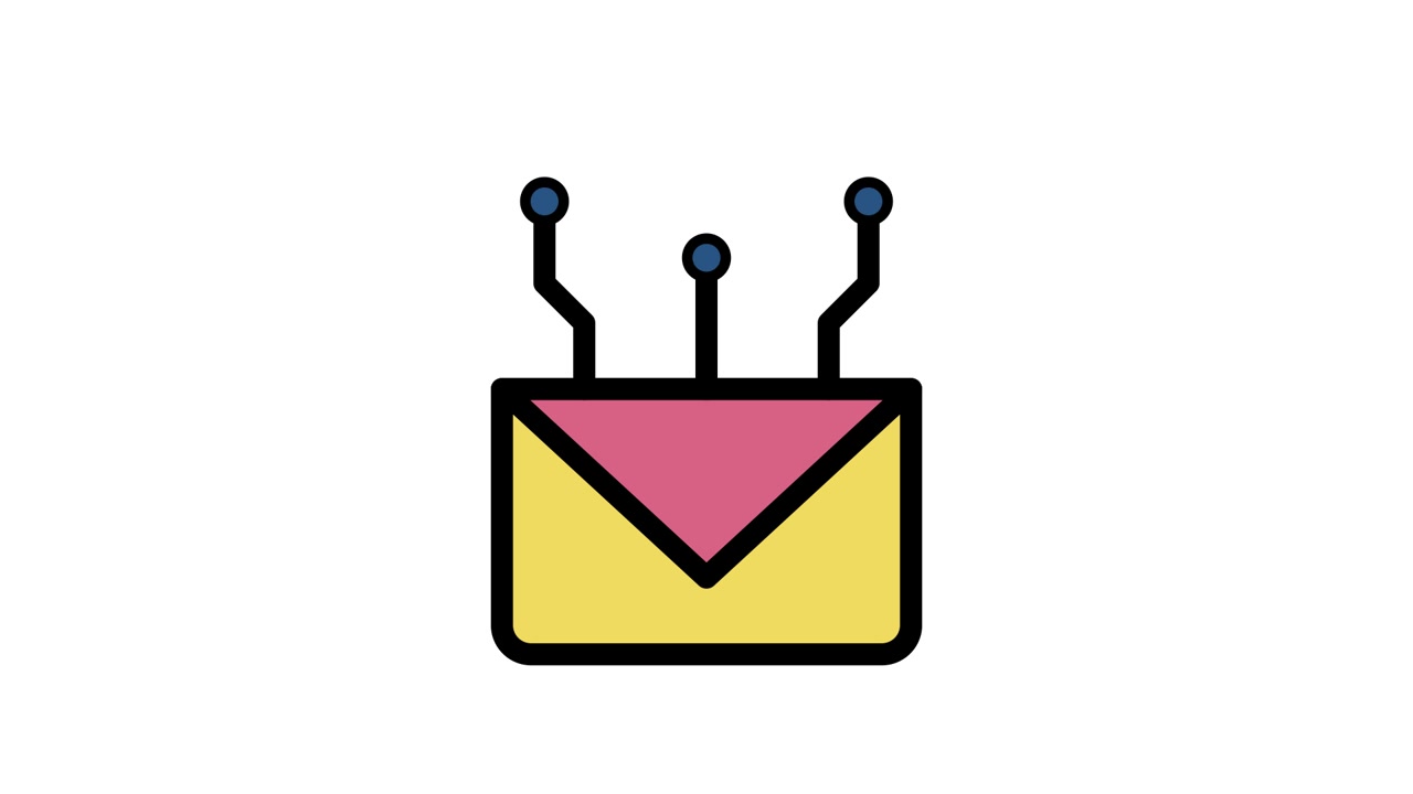 Icona animata di busta email con linee di segnale