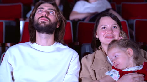 family watching a movie