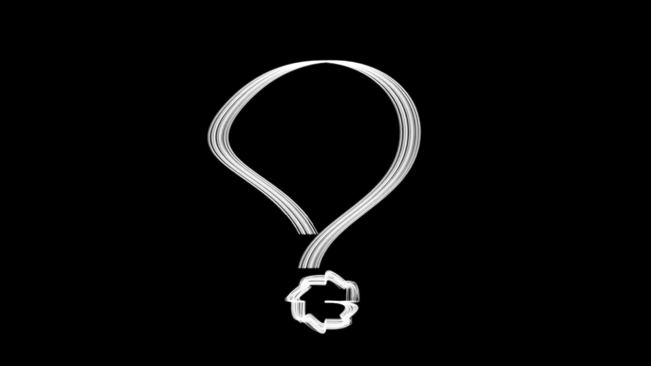 Animated White Question Mark Drawing on Black Background