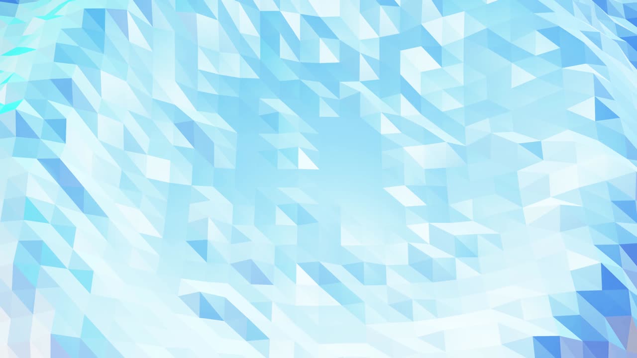 스타일리시 크리에이티브 라이트 (abstract low-poly background in 4k) - 추상적인 파동이 반이는 표면에서 순환적으로 움직이며, 부드럽고 부드러운 원활한 애니메이션, 단순한 미니멀리즘 기하학, 하색, 파란색 등.