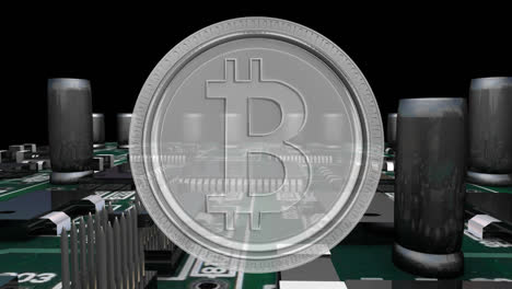compuesto digital de criptomoneda y una placa de circuitos