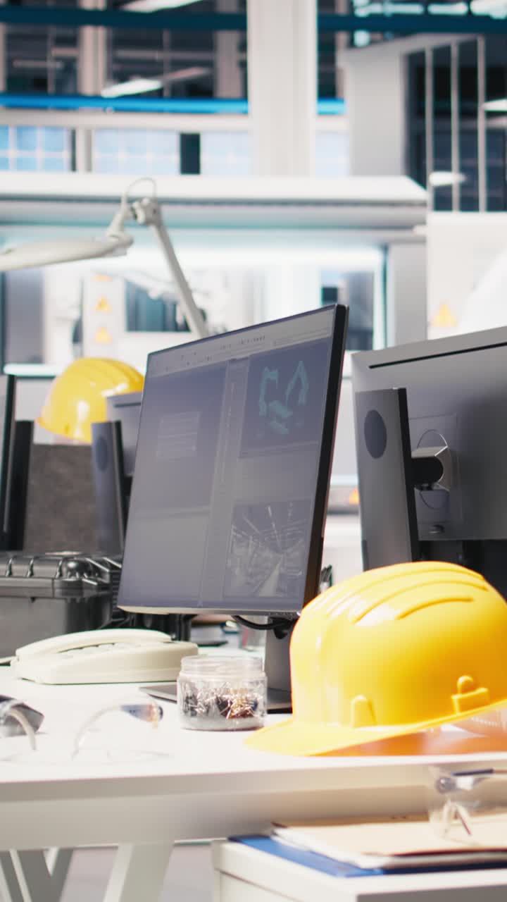 Vertical Video Computer software in photovoltaics factory used for optimizing production