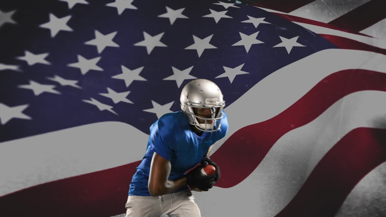 jugador de fútbol americano lanzando la pelota