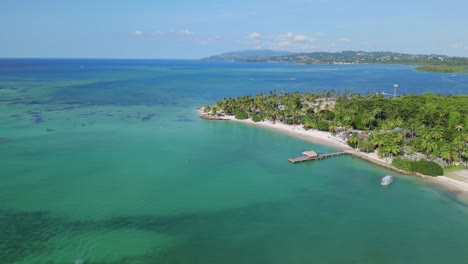 pigeon point heritage park aerial view on the island of tobago in the caribbean