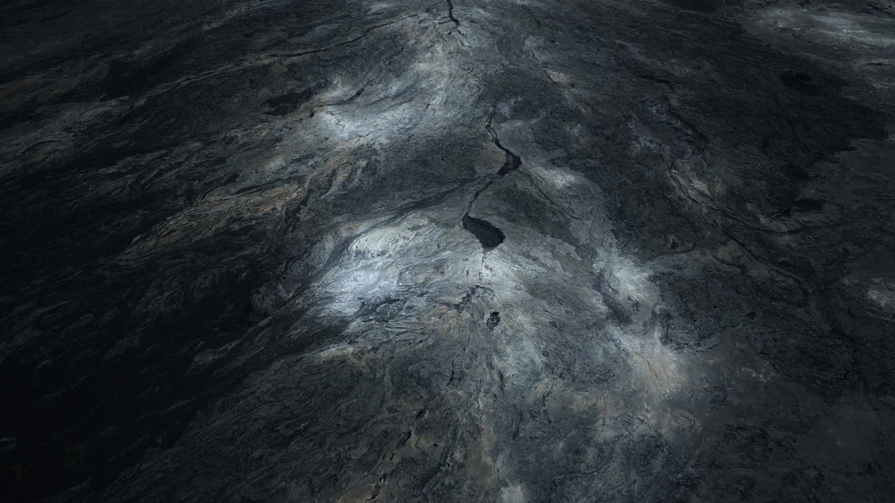 Aerial View of a Volcanic Lava Field