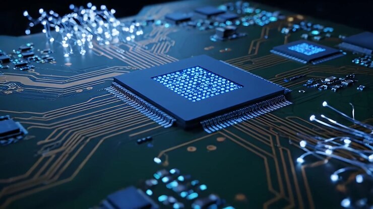 Digital datastrøm på et computerprintkort