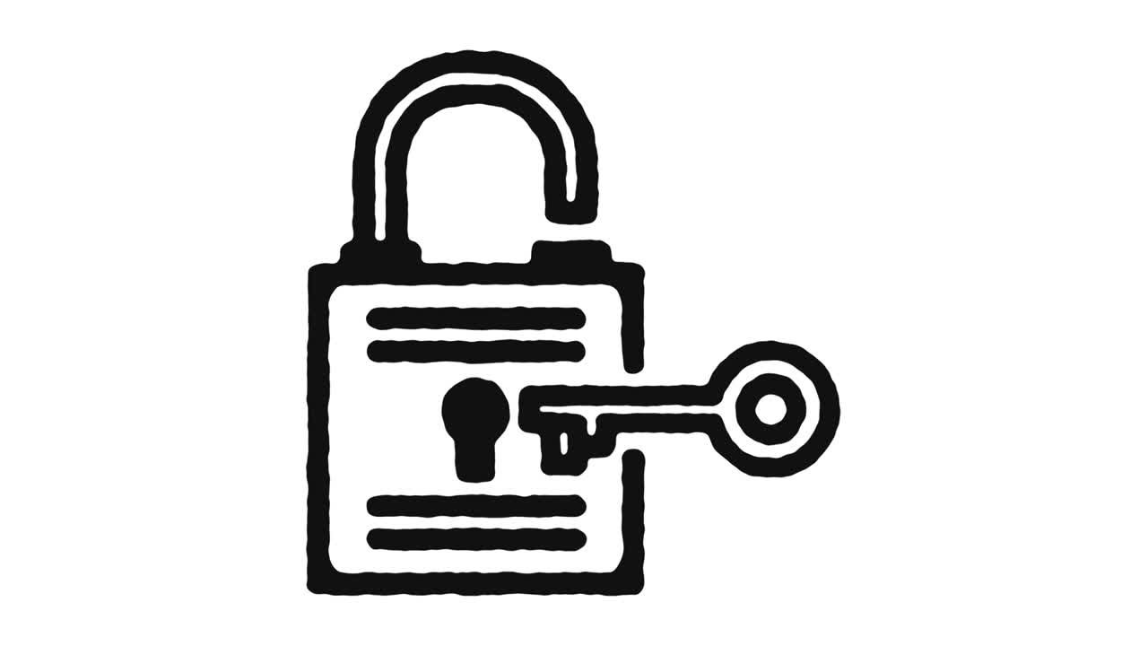 보안 아이콘 애니메이션 영상 및 알파 채널