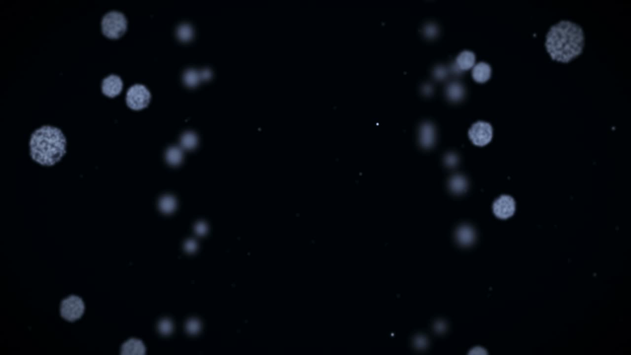 구형의 바이러스 세포 - 감염을 일으키는 병원성 바이러스 - 인간 바이러스의 루프 애니메이션 - 박테리아 미생물 - 바이러스 질병 발병