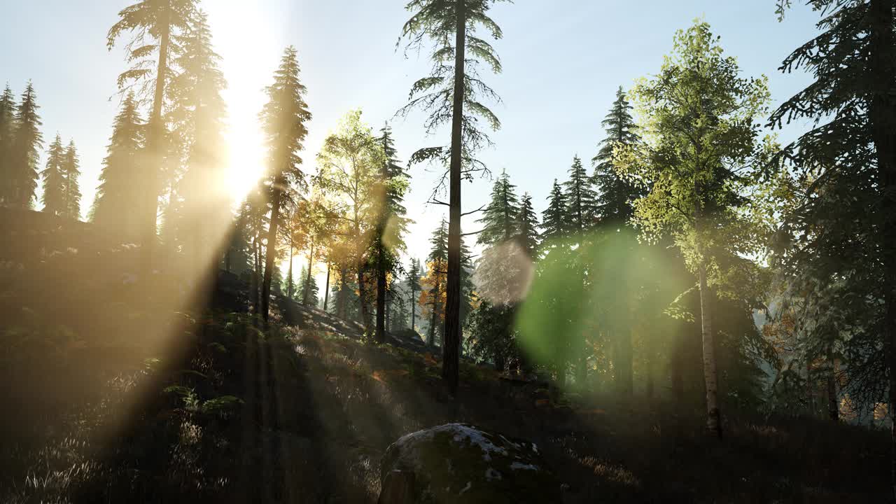 puesta de sol en las montañas