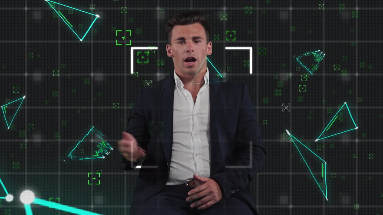 수학적 데이터 처리를 통한 사업가의 애니메이션