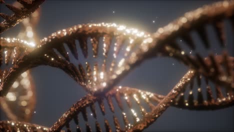 Estructura-De-Doble-Hélice-De-La-Animación-De-Primer-Plano-De-La-Hebra-De-Adn