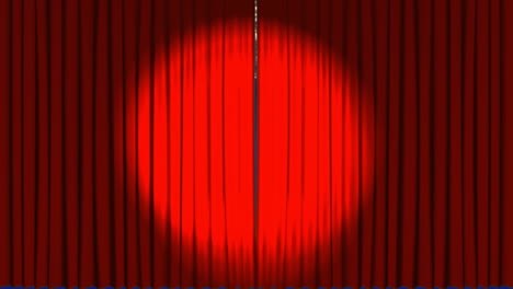 animación de cortina y puntos de luz sobre fondo azul