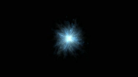 Visual-effects,-VFX,-blue-energy-ball-pulsating-on-black-background-2D-animation