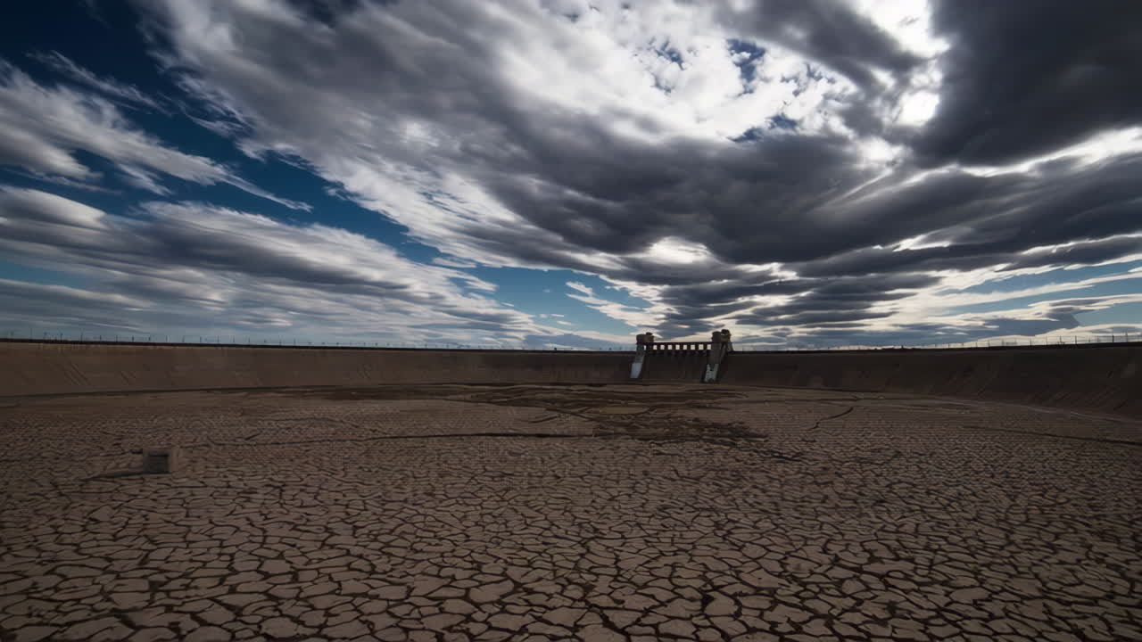 Dry Reservoir with Cracked Earth