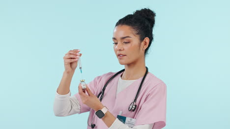 nurse, woman and vaccine injection