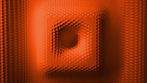 orange minimalism. a mosaic surface with moving hexagons. in the form of a square, direction arrows. abstract geometric background. cells. wave. the 4k loop. animation for a business presentation