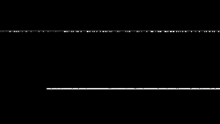 Glitch-Effekt mit Verpixelung und Alphakanal, Schwarz-Weiß, ideal als Overlay.