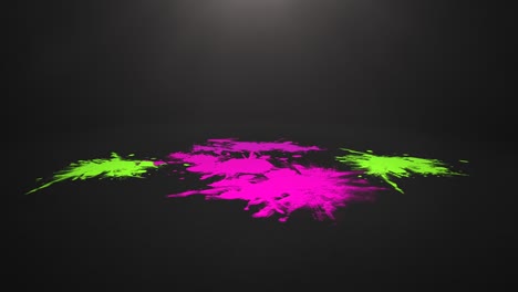 la acuarela púrpura salpica en el suelo negro