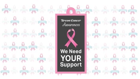 Animation-of-breast-cancer-awareness-text-over-pink-breast-cancer-ribbons