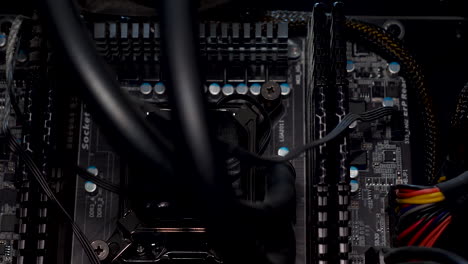 enfriador de aire de computadora de escritorio, tomas y placa principal