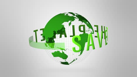 globe 3d save the planet text animation