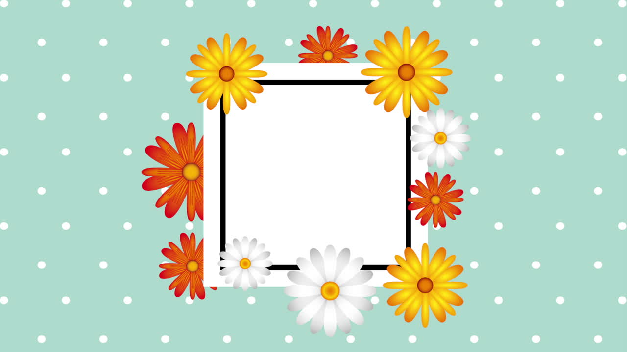 diseño de decoración floral, animación de video hd1080