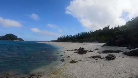 Empty-Tropical-Beach-on-Kerama-Islands,-Okinawa,-Japan