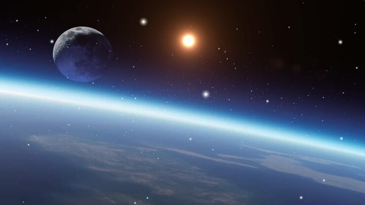 punto di vista, la superficie terrestre vista dallo spazio