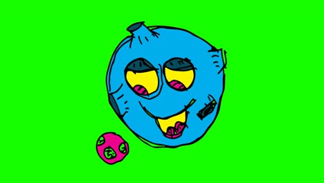 niños dibujando un fondo verde con el tema del planeta